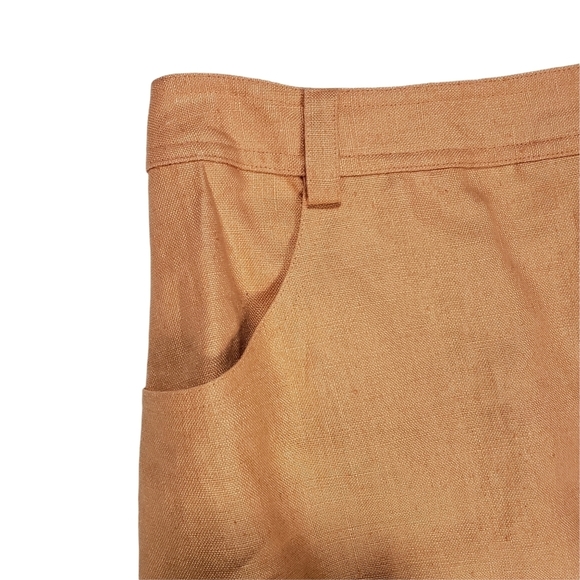 Ellen Tracy Peach 100% Linen Maxi Skirt Sz 10P Workwear Breathable Langenlook - Picture 4 of 11